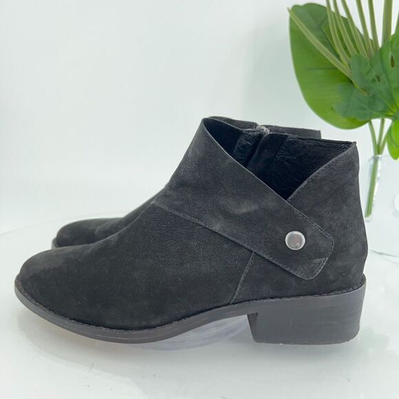 Eileen Fisher Women's Billie Boot Size 7.5 Black Tumbled Nubuck Bootie Ankle - Picture 5 of 14